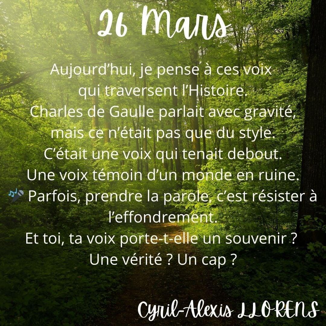 26 Mars -  La Voix qui tien debout
